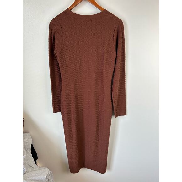 ANOTHER GIRL Brown Organic Cotton Zig Zag‎ Longline Cardigan Size Small - Picture 5 of 7